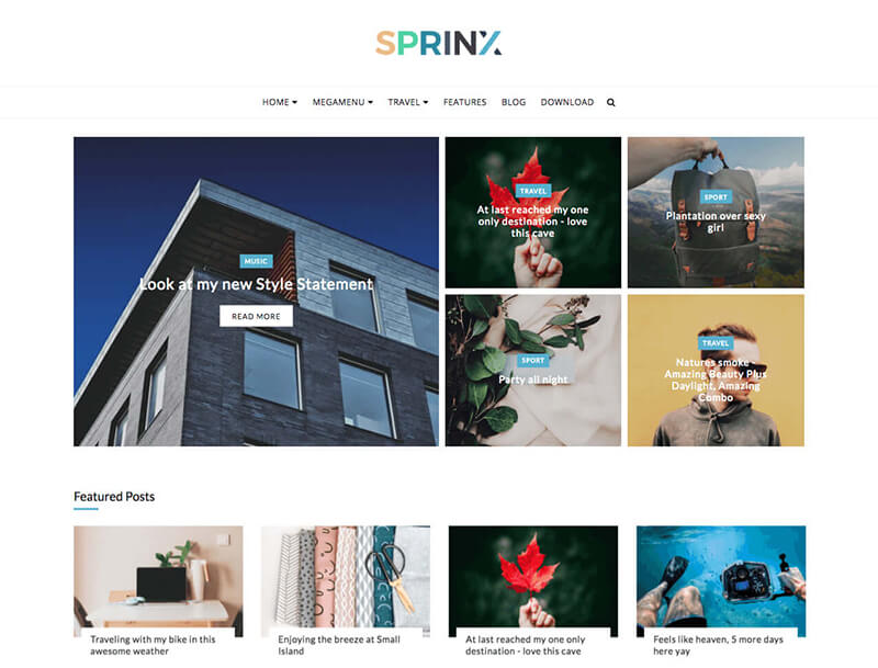 Sprinx Free Blogger Theme Documentation