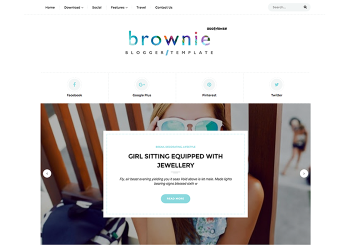 simple blogger template brownie