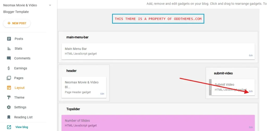 submit video blogger template