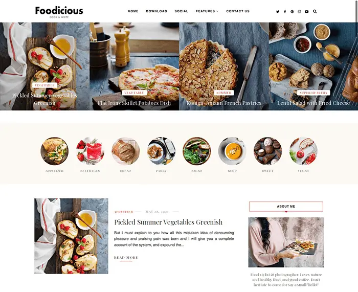 foodicious blogger template
