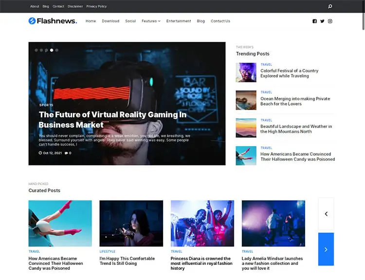 flashnews magazine blogger template