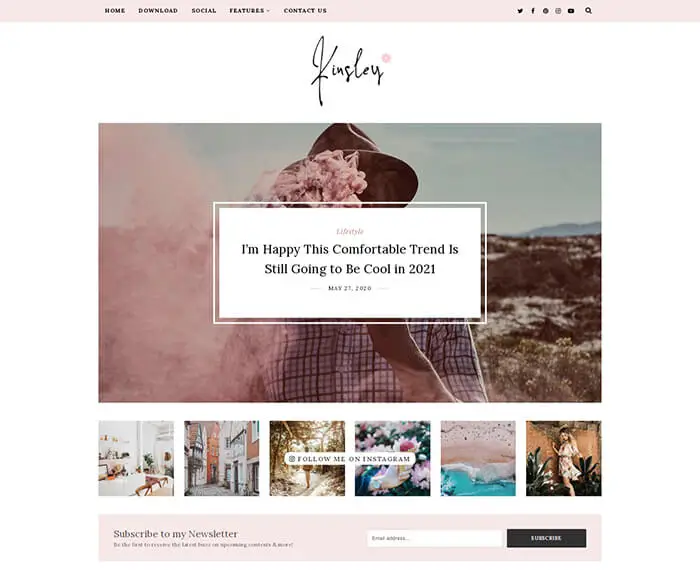 kinsley minimal blogger template
