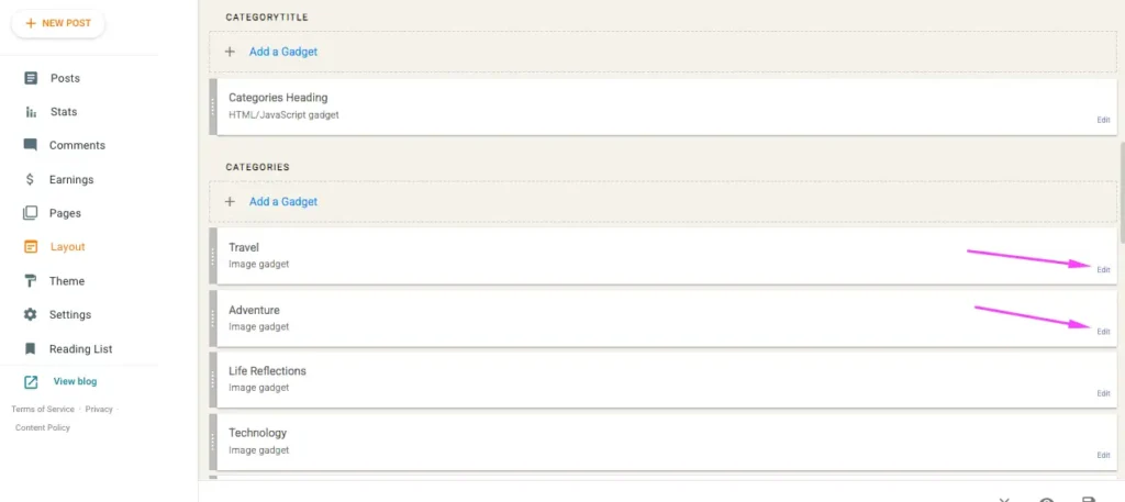 categories tutorial